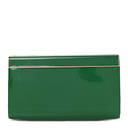 Jimmy Choo Patent Cayla Clutch Jade 1 of 9