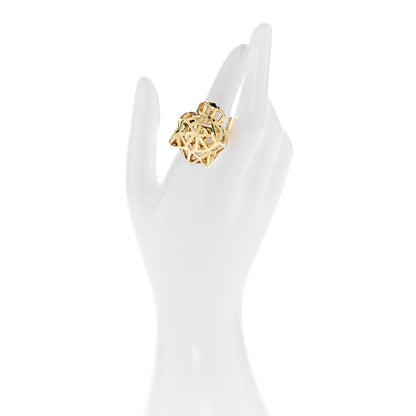 Cartier 18K Yellow Gold Tsavorite Onyx Panthère De Cartier Ring 53 6.5 2 of 7