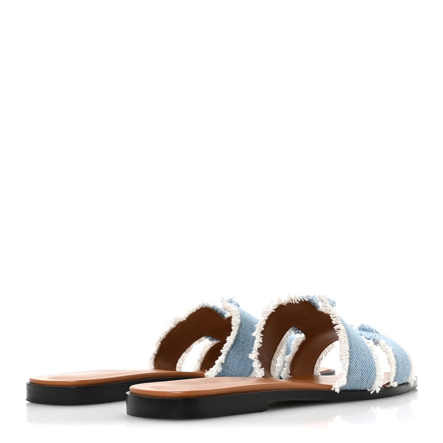 Denim Oran Fringe Sandals 40 Bleu Clair