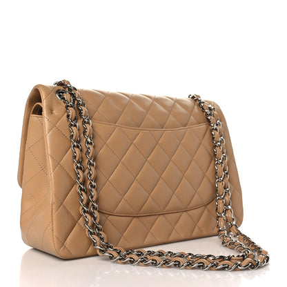 Chanel Lambskin Quilted Jumbo Double Flap Dark Beige 3 of 10
