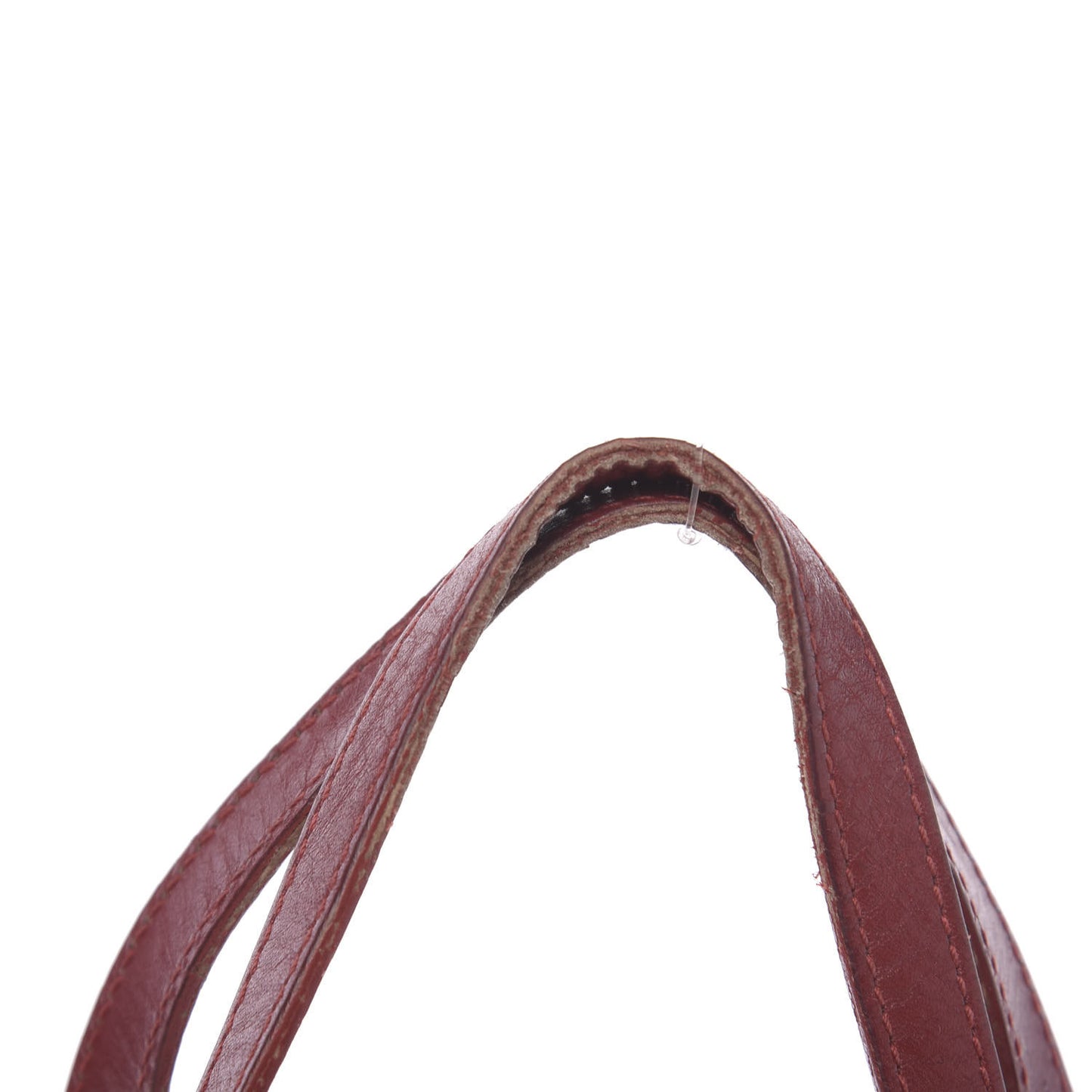 Glazed Calfskin Saddle Shopper Red