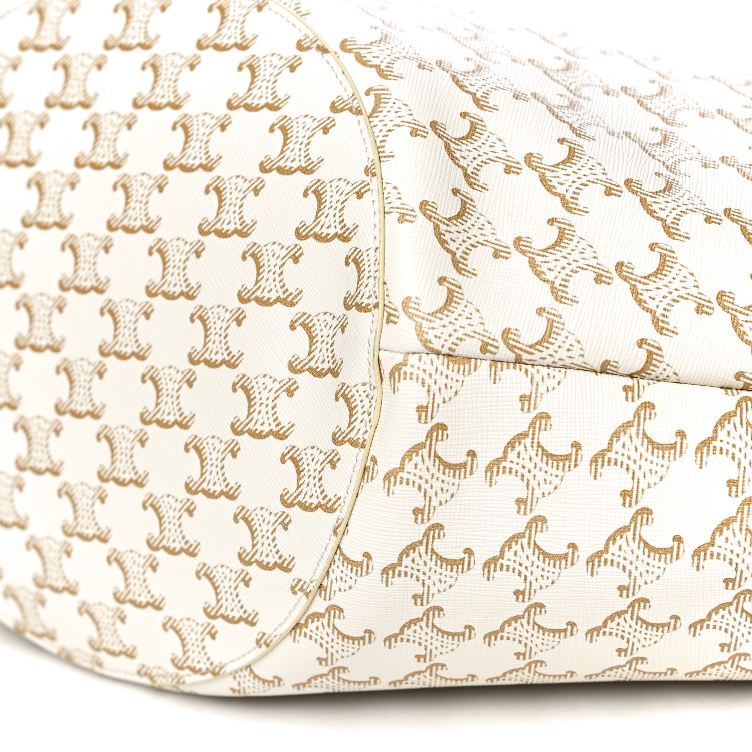 Celine Calfskin Canvas Triomphe Large Couffin White 12 of 13