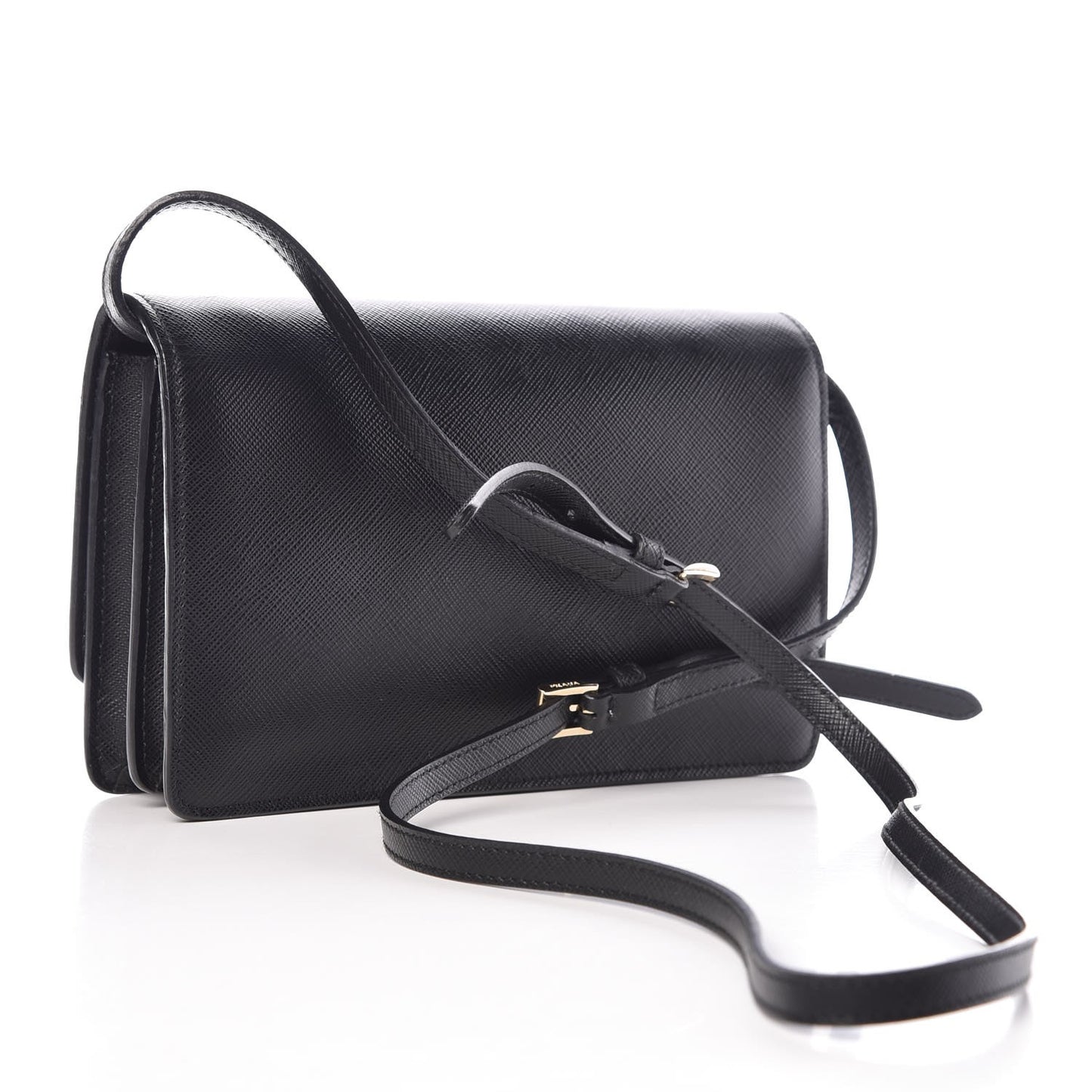 Saffiano Lux Crossbody Bag Black