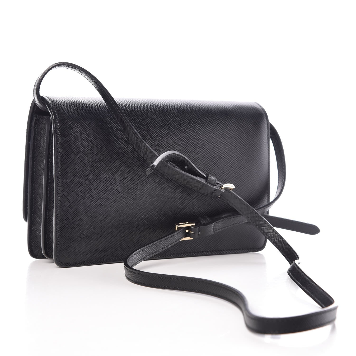 Prada Saffiano Lux Crossbody Bag Black 3 of 7