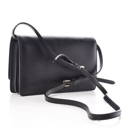 Prada Saffiano Lux Crossbody Bag Black 3 of 7