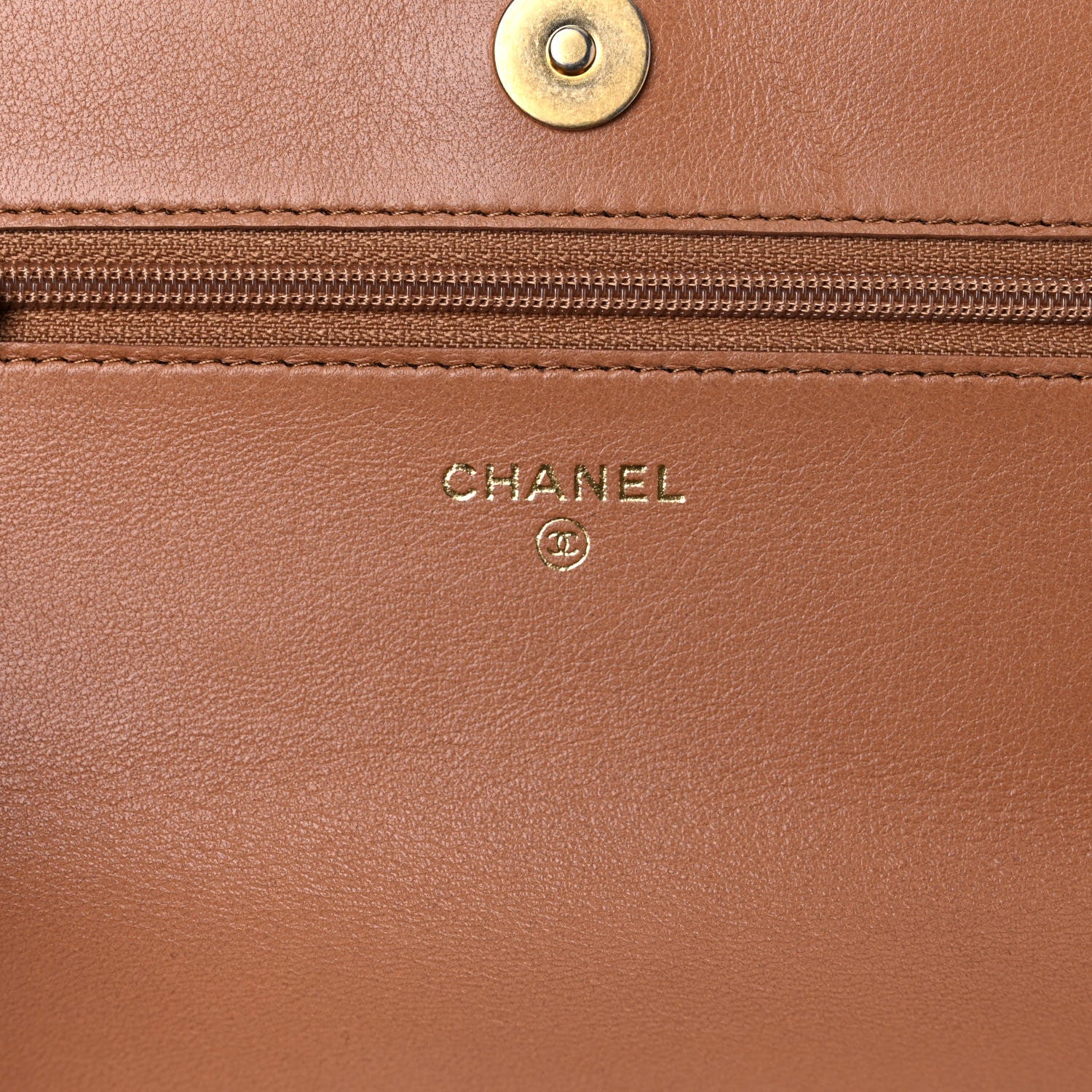 Chanel Lambskin Quilted Chanel 19 Wallet On Chain WOC Brown 6 of 12