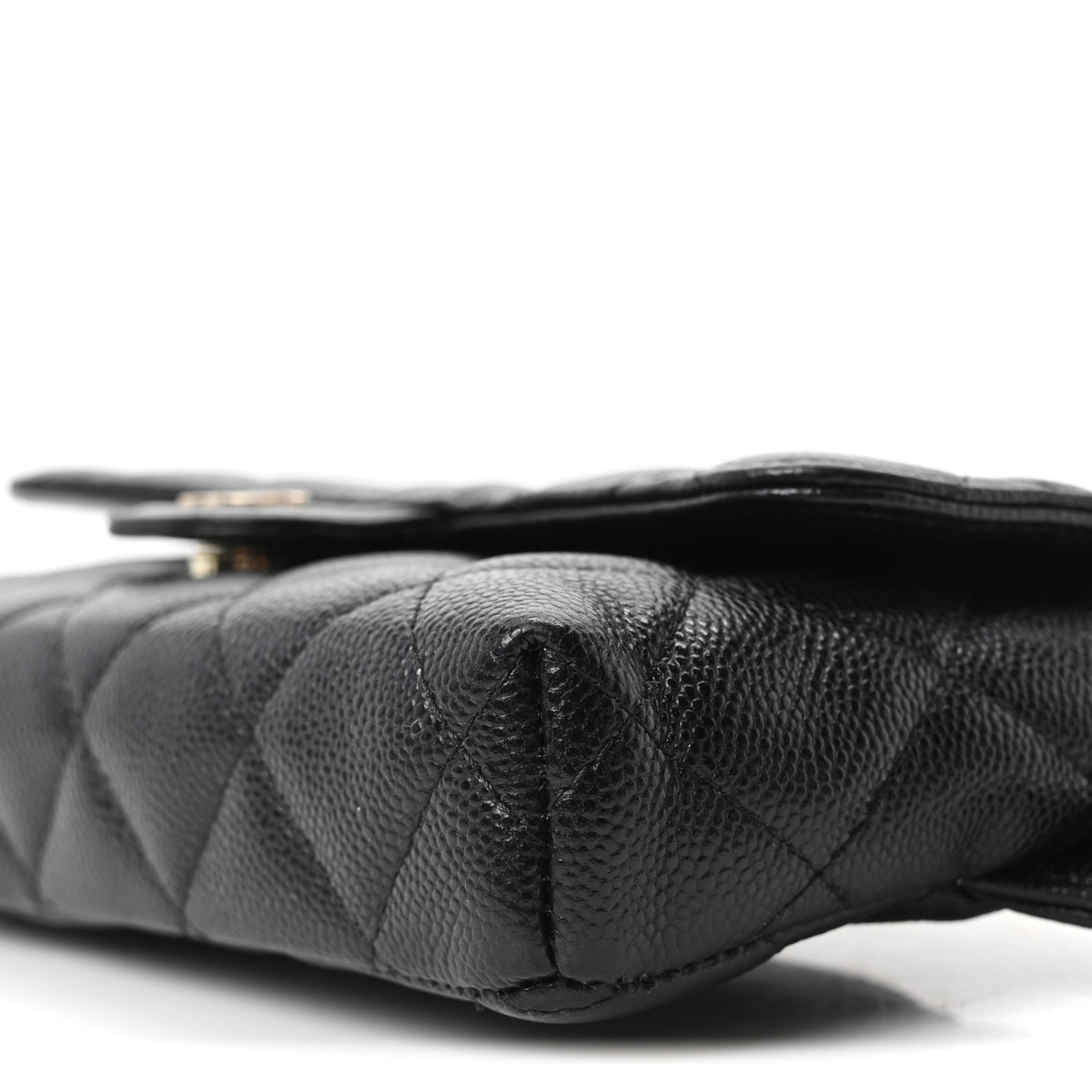Caviar Quilted CC Flap Belt Bag Black