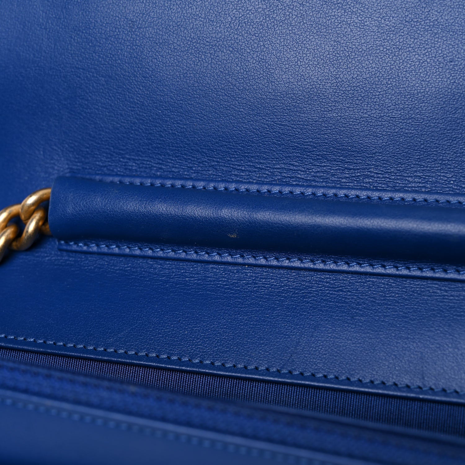 Chanel Caviar Quilted Boy Wallet On Chain WOC Blue 14 of 18