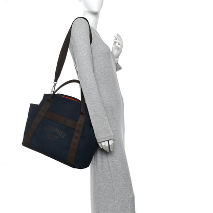 Hermes Toile Sac De Pansage Groom Bleu Navy Feu 2 of 11