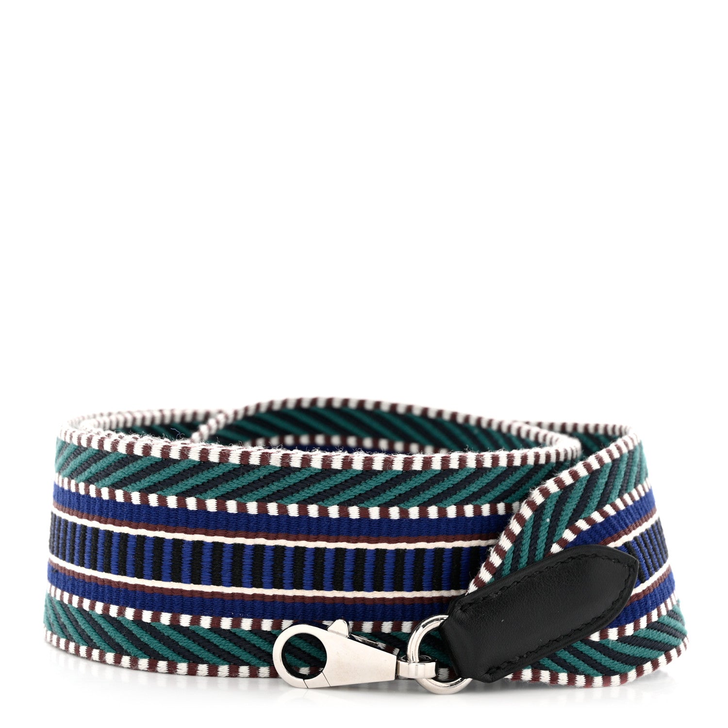 Hermes Toile Swift 50mm Sangle Cavale Shoulder Strap Malachite Bleu Electrique Black 1 of 5
