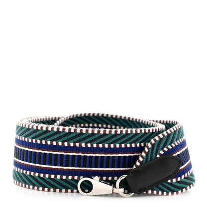 Hermes Toile Swift 50mm Sangle Cavale Shoulder Strap Malachite Bleu Electrique Black 1 of 5