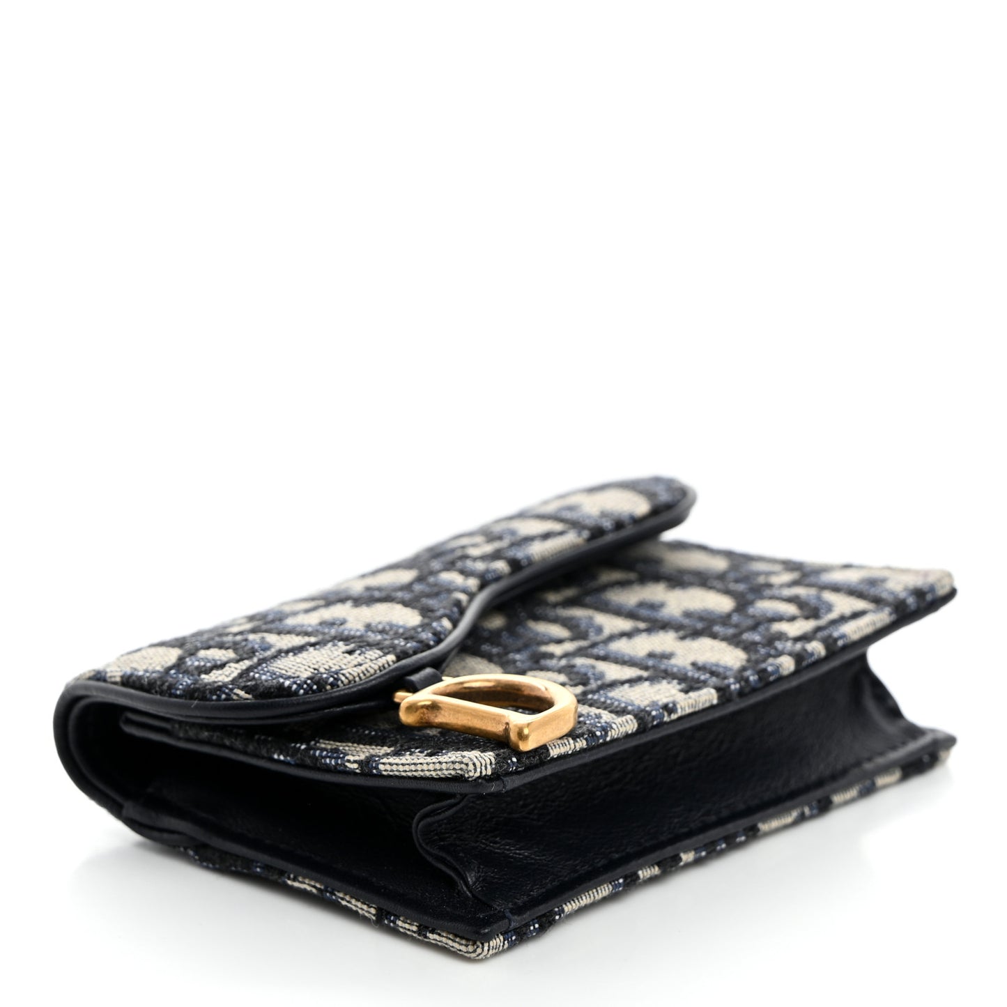 Oblique Saddle Card Holder Blue