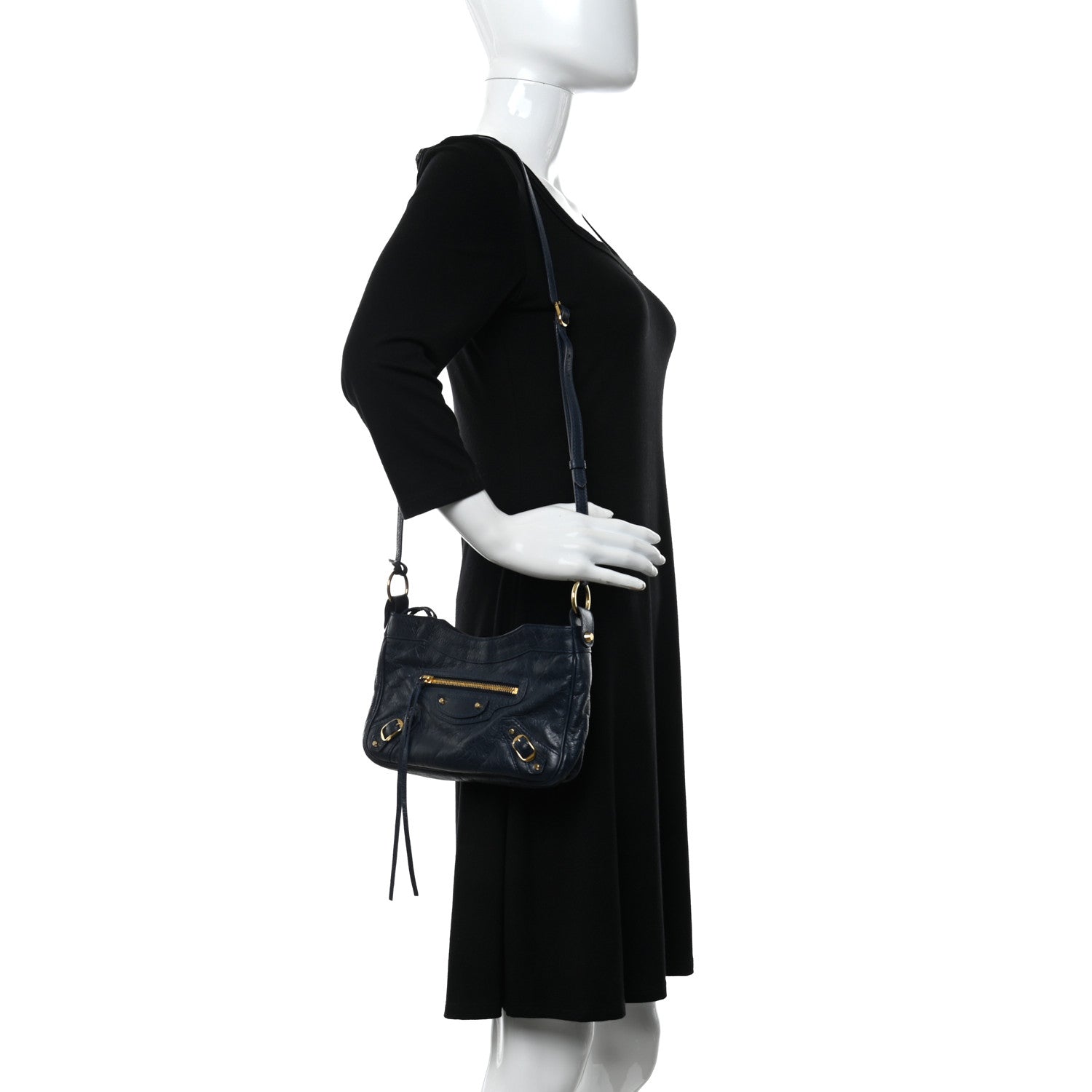 Balenciaga Agneau Classic Silver Hardware Hip Bleu Obscur 2 of 10