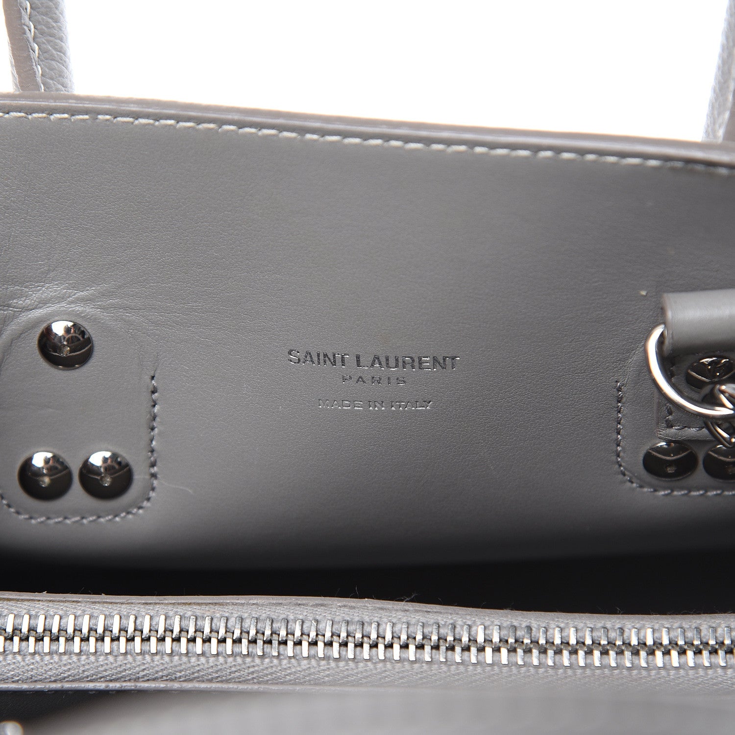 Saint Laurent Grained Calfskin Topstich Baby Sac De Jour Fog 6 of 15