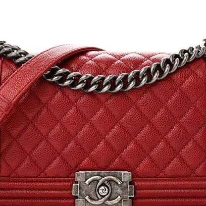 Chanel Caviar Quilted Medium Boy Flap Red 8 of 12