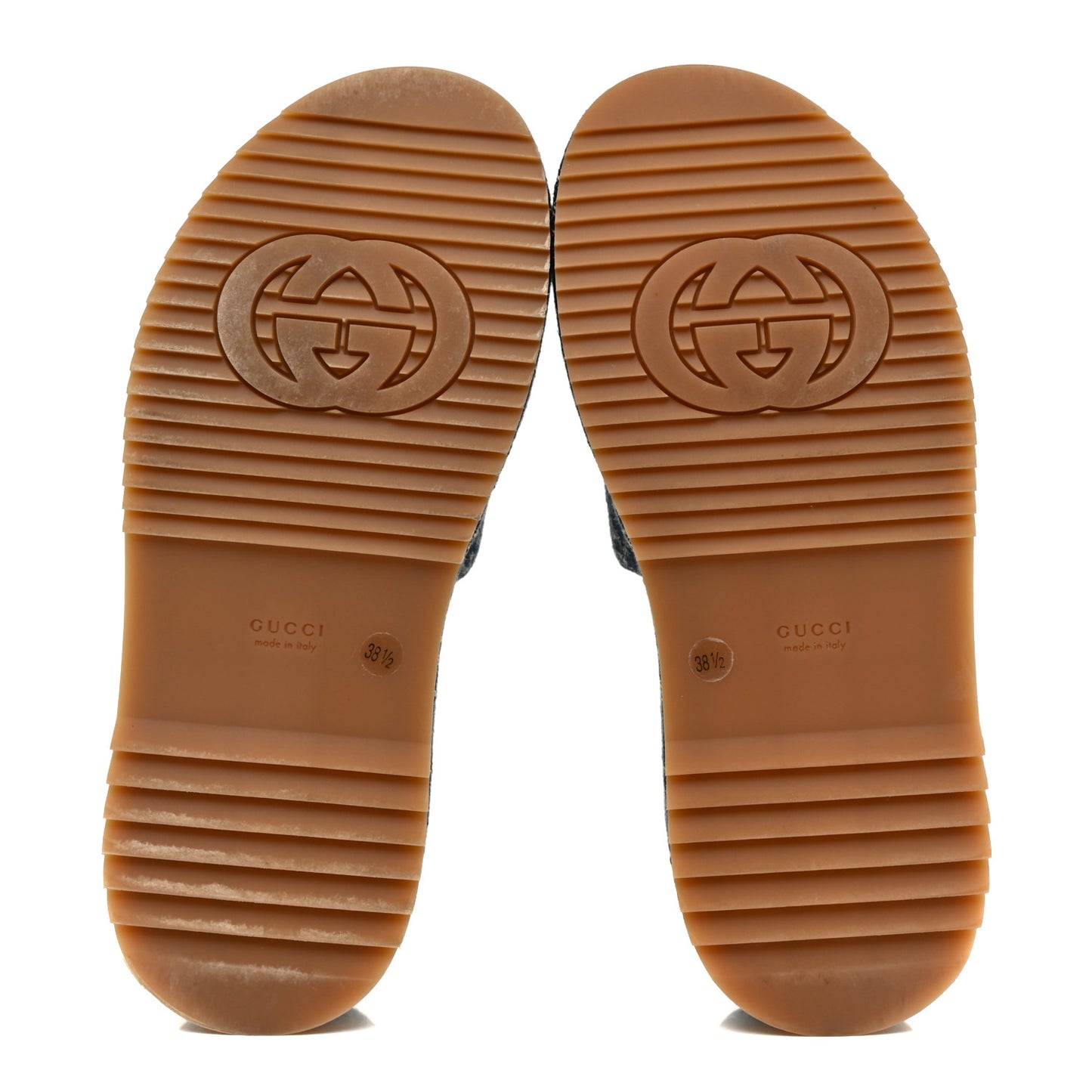 New Denim GG Monogram Angelina Platform 55mm Slide Sandals 38.5 Blue Tea