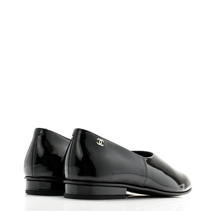 Chanel Patent Calfskin Moccasin Loafers 36.5 Black 4 of 8