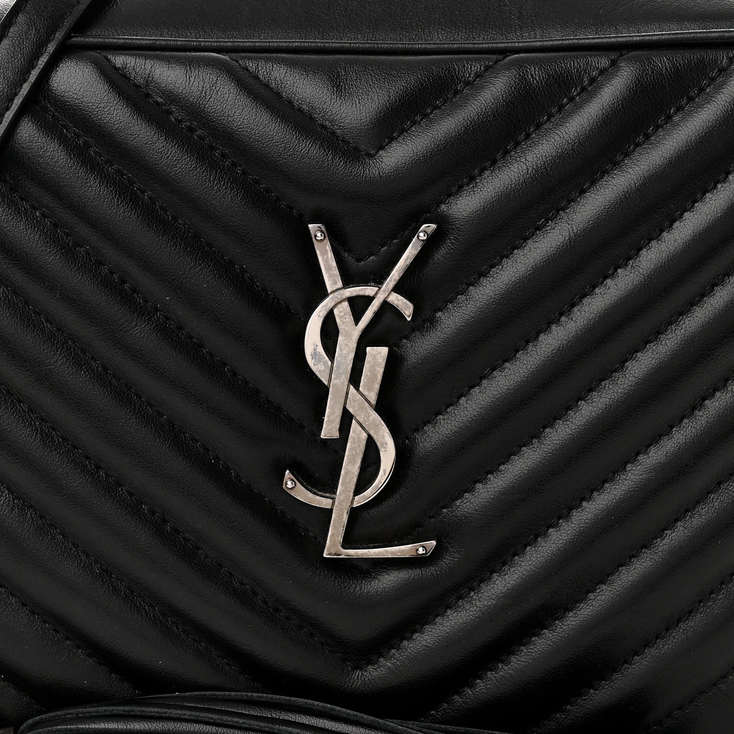 Saint Laurent Calfskin Matelasse Monogram Lou Camera Bag Black 9 of 13