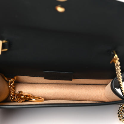 Gucci Calfskin Super Mini Sylvie Chain Shoulder Bag Black 5 of 9