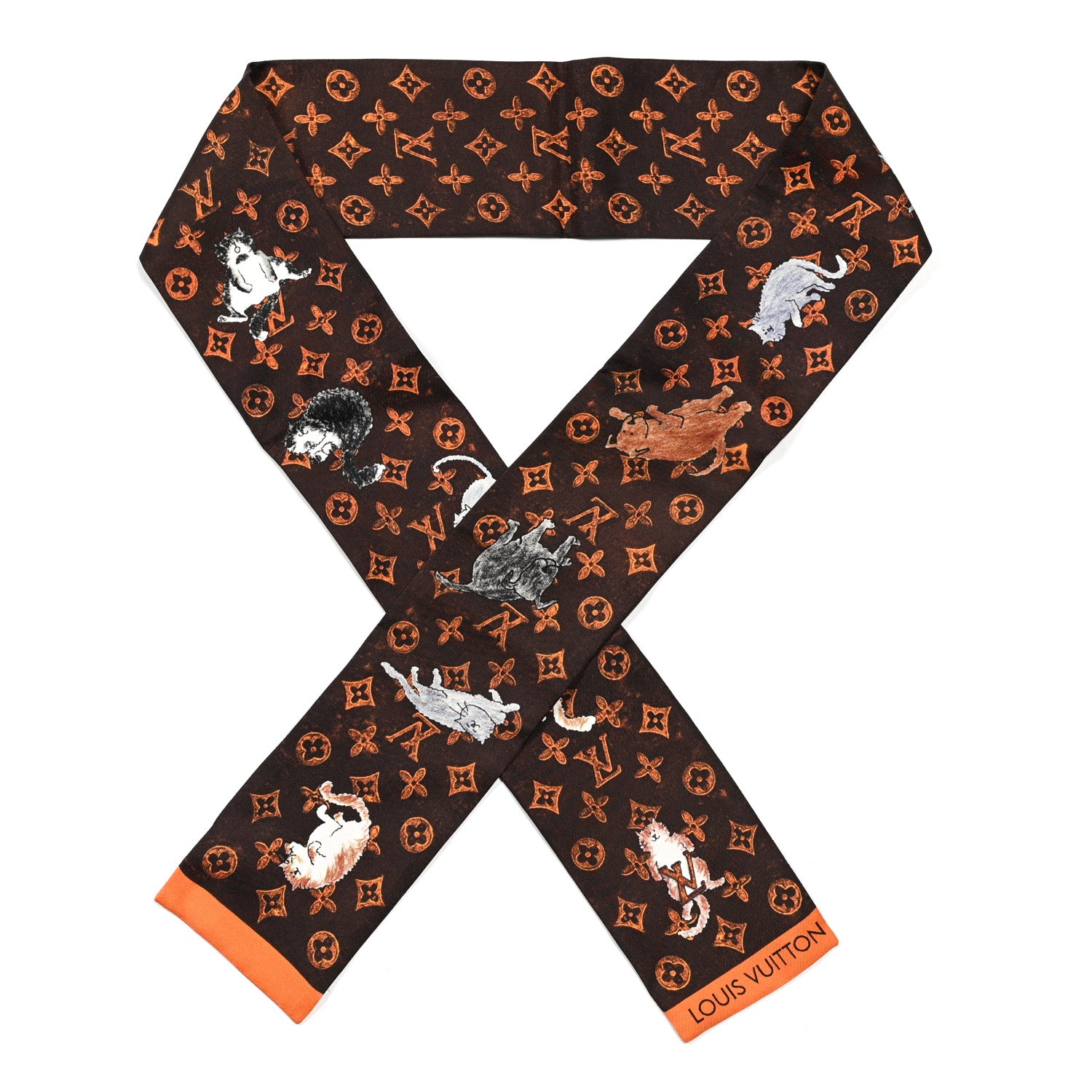 Louis Vuitton Silk Catogram Classic Bandeau Marron 1 of 3