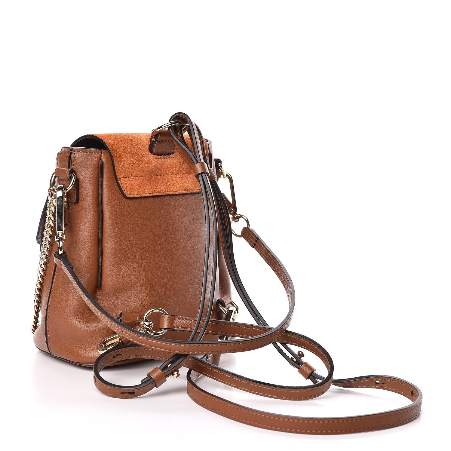 Chloe Suede Calfskin Mini Faye Backpack Tan 4 of 10