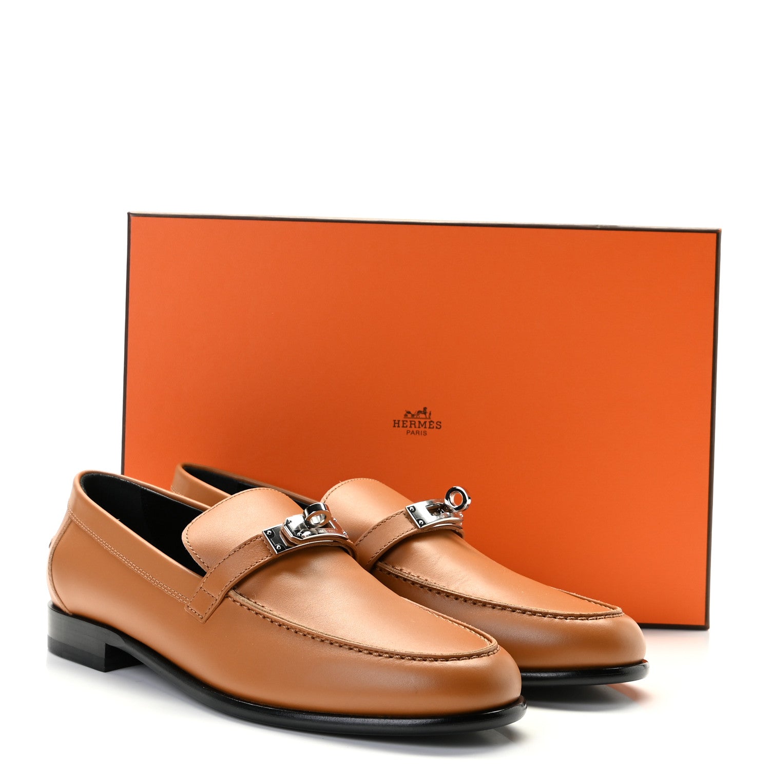 Hermes Calfskin Womens Destin Loafer 39 Naturel 9 of 9