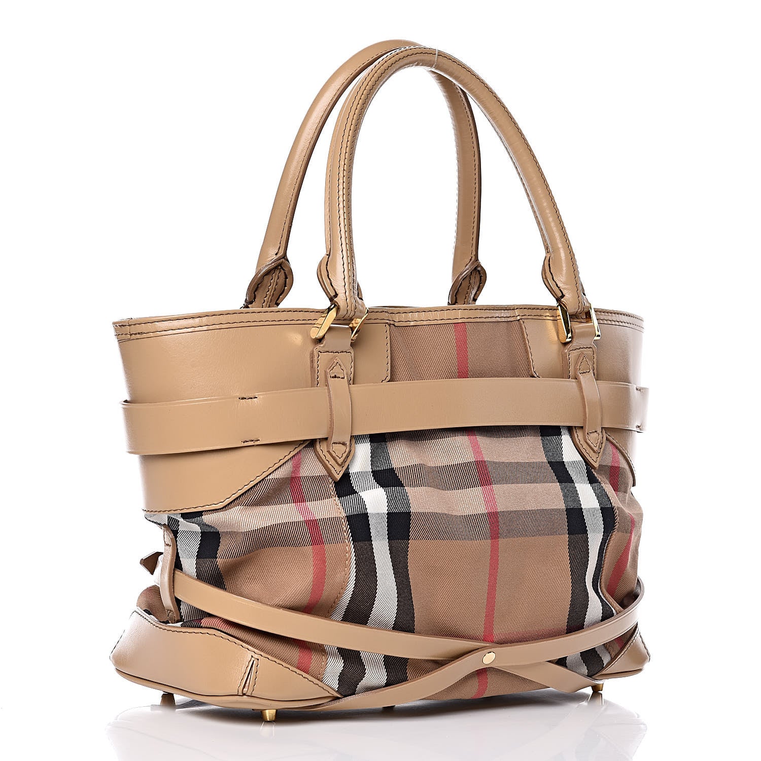 Burberry House Check Bridle Calfskin Medium Lynher Tote Trench 3 of 19