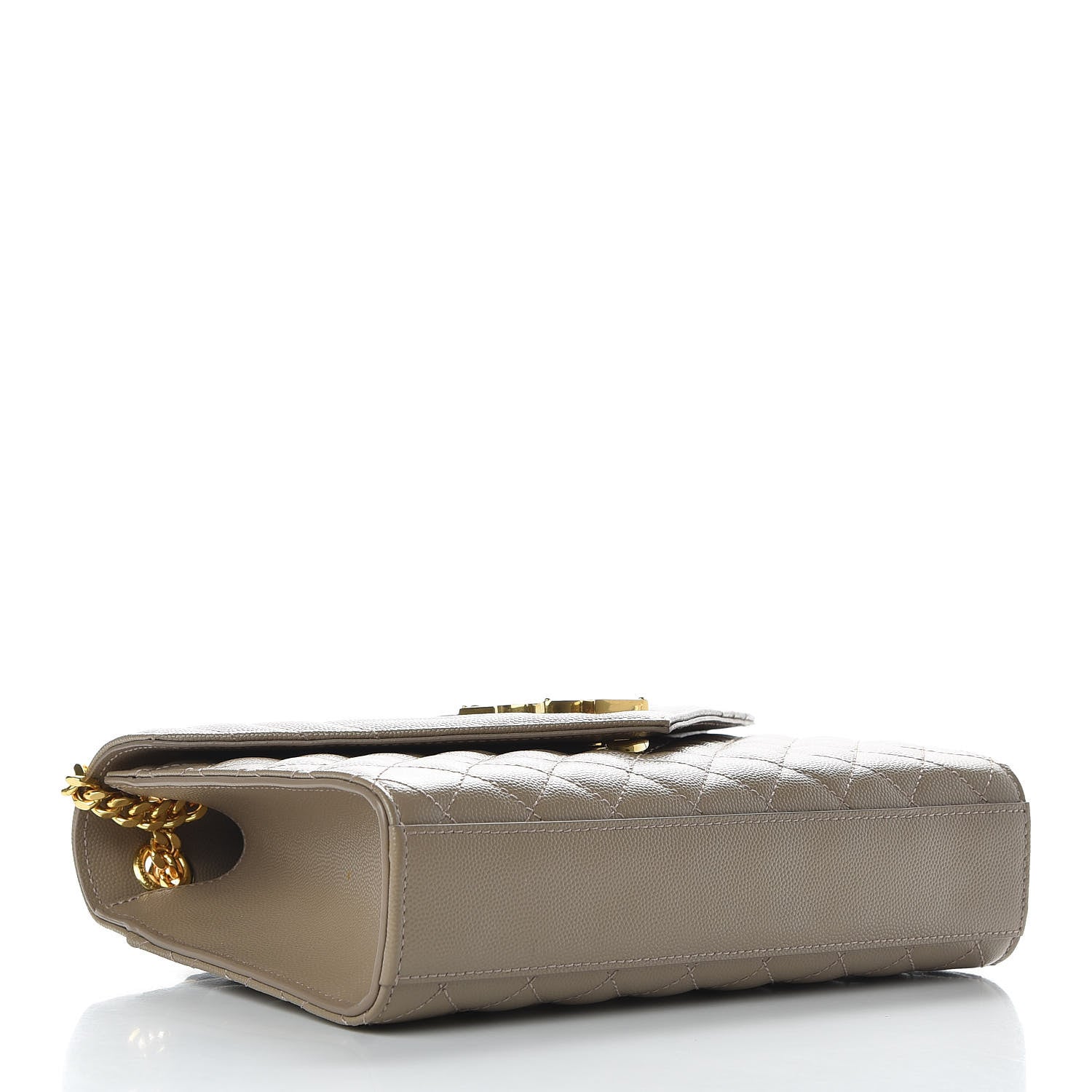Saint Laurent Grain De Poudre Textured Mixed Matelasse Medium Triquilt Monogram Satchel Dusty Grey 4 of 9