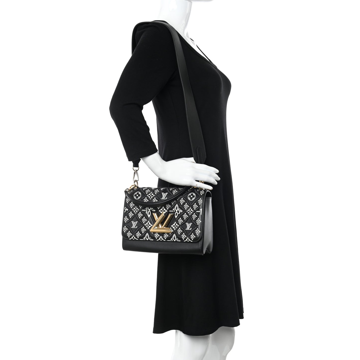 Calfskin Since 1854 Embroidered Twist MM Black