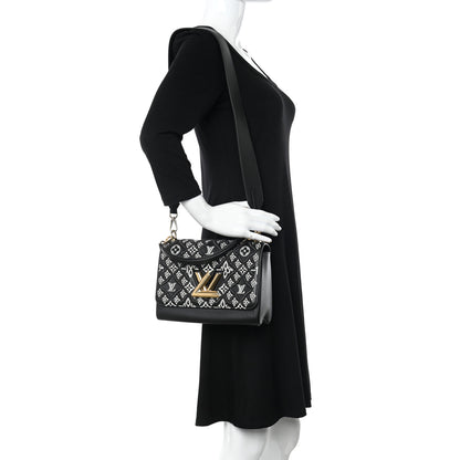 Louis Vuitton Calfskin Since 1854 Embroidered Twist MM Black 2 of 12