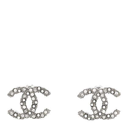 Chanel Ruthenium Crystal Pearl Caviar Earrings 1 of 5