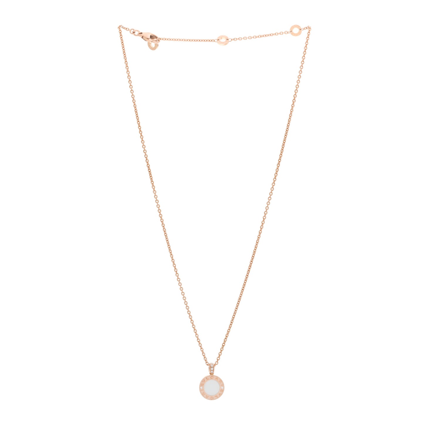 18K Rose Gold Diamond Black Onyx Mother of Pearl BVLGARI BVLGARI Pendant Necklace
