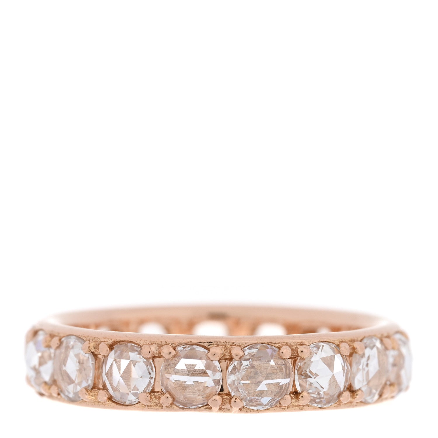 Tiffany 18K Rose Gold Diamond Metro Rose Cut Eternity Band Ring 47 4 3 of 5