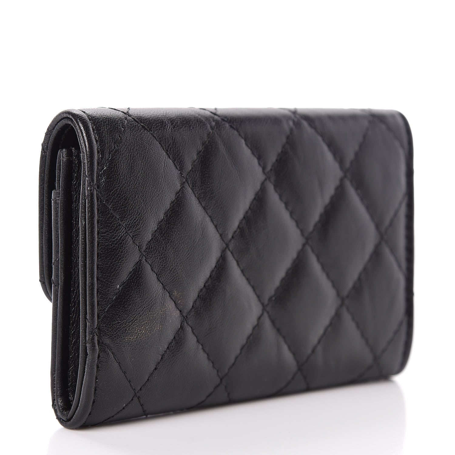 Chanel Aged Calfskin Quilted Reissue Flap Card Holder Black 3 of 8