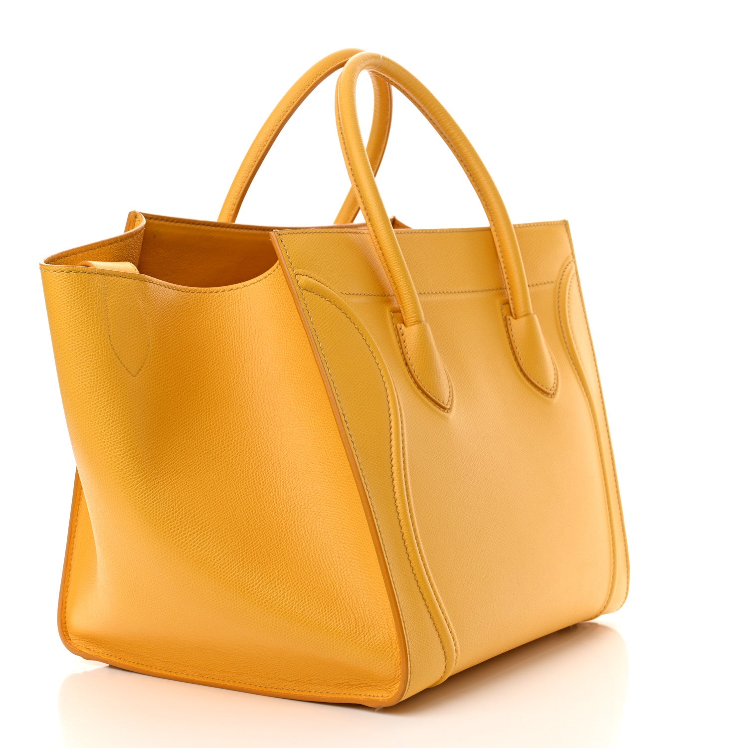 Celine Grained Calfskin Medium Phantom Luggage Saffron 3 of 14