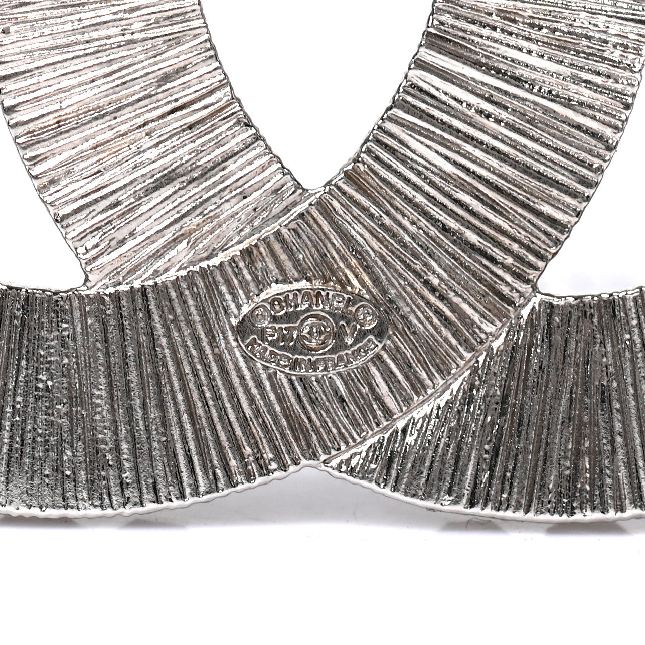 Chanel Baguette Crystal CC Brooch Silver 4 of 4