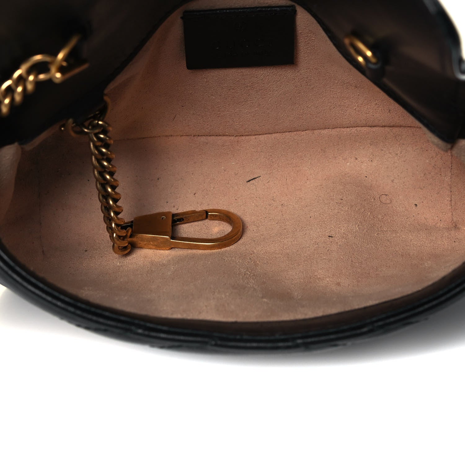 Gucci Calfskin Matelasse Super Mini GG Marmont Shoulder Bag Black 6 of 11