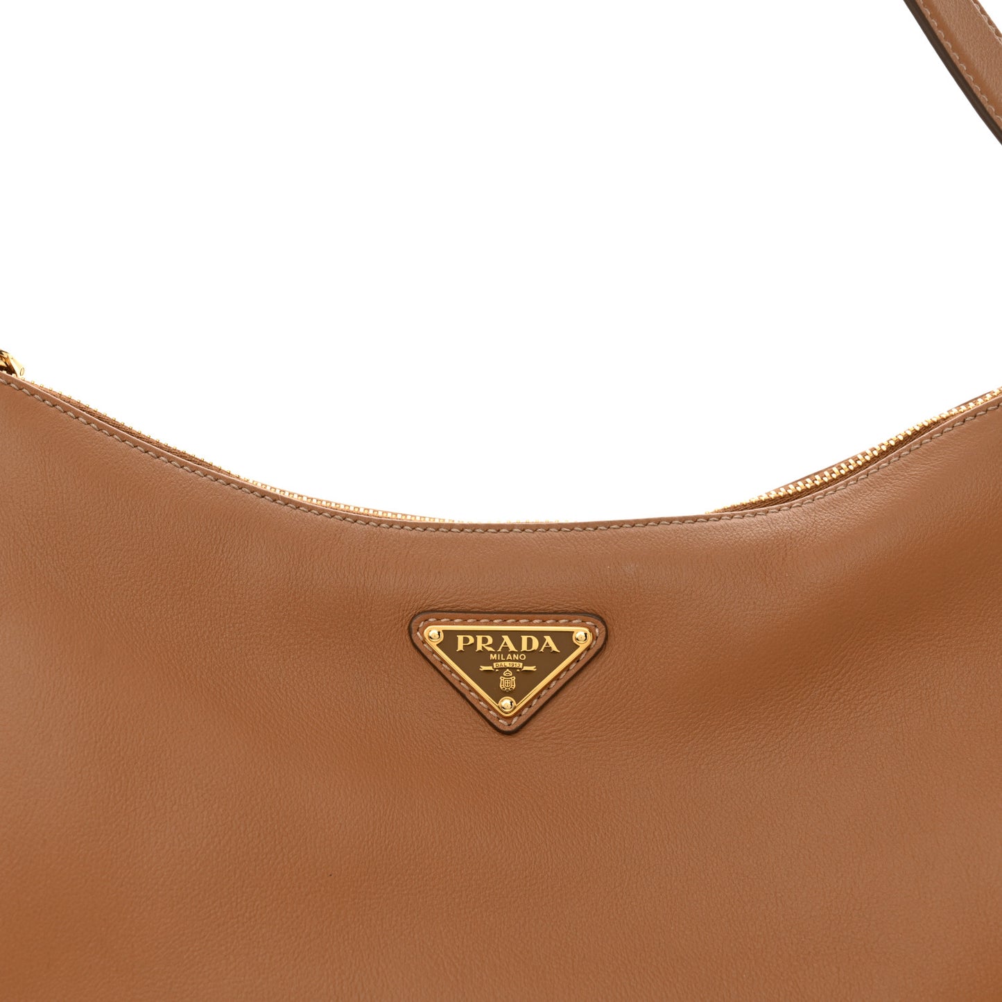 Soft Calfskin Large Aimée Shoulder Bag Caramel