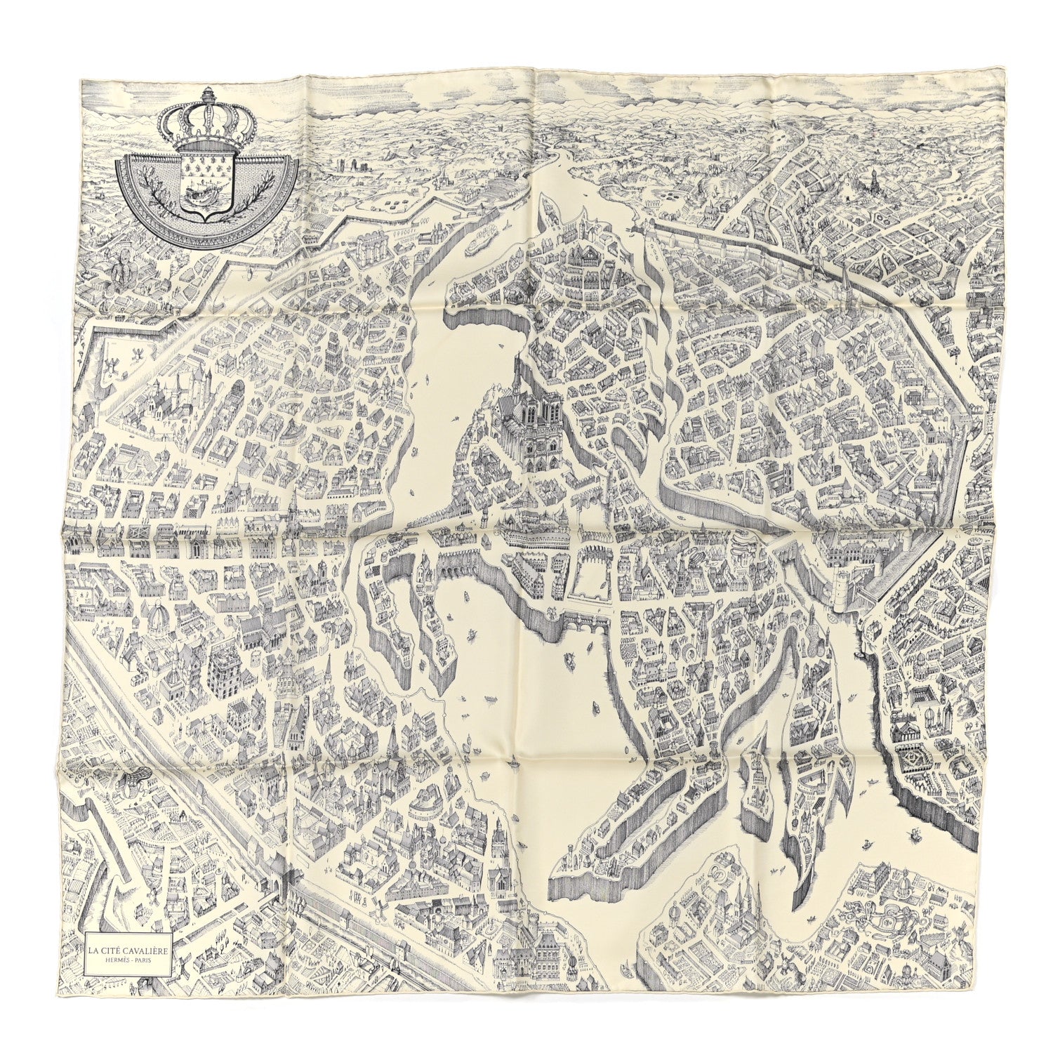 Hermes Silk La Cite Cavaliere Scarf 90 1 of 4