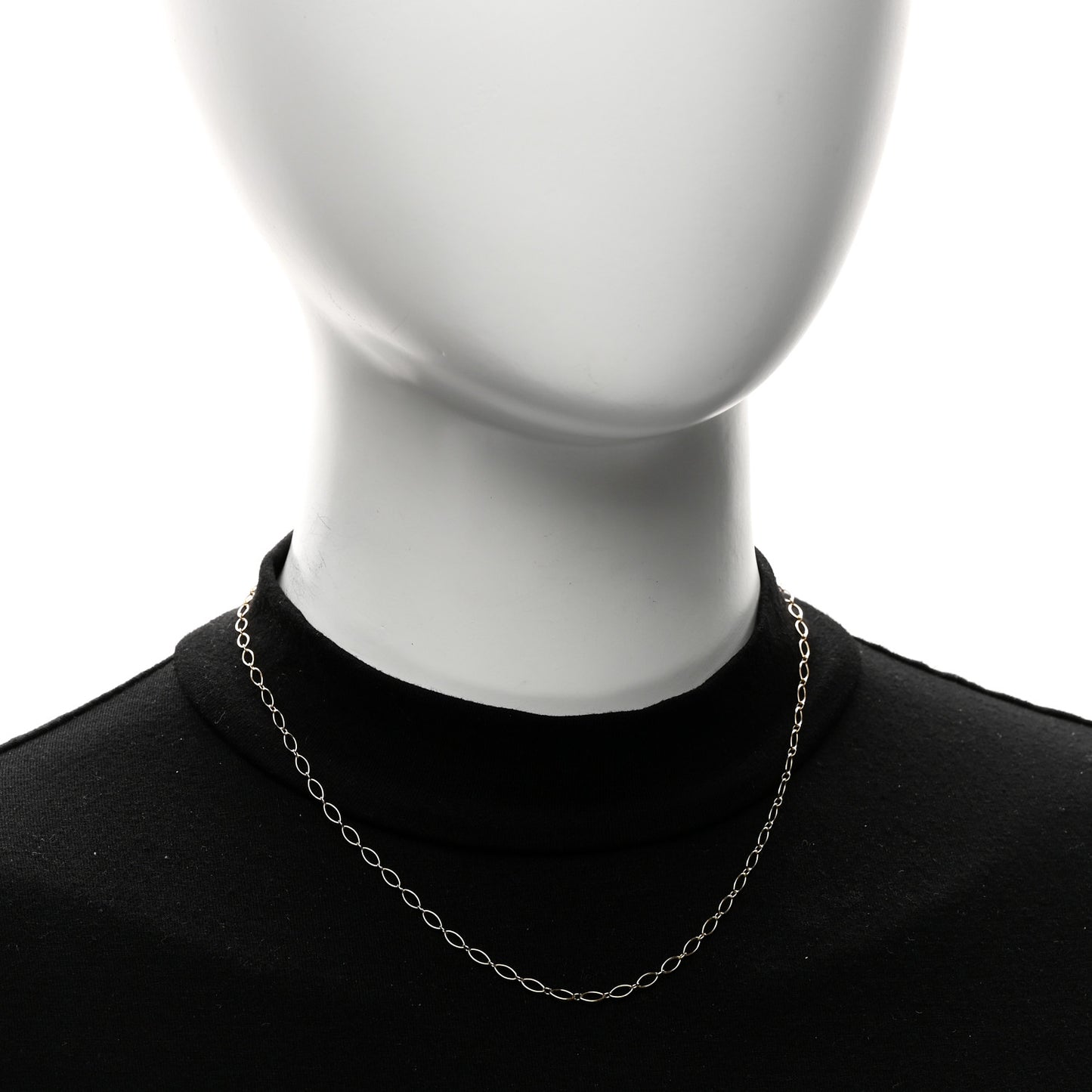 18K Yellow Gold Oval Link Chain Necklace 16"
