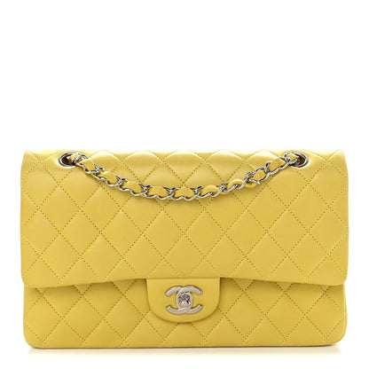 Chanel Lambskin Quilted Medium Double Flap Yellow 1 of 15