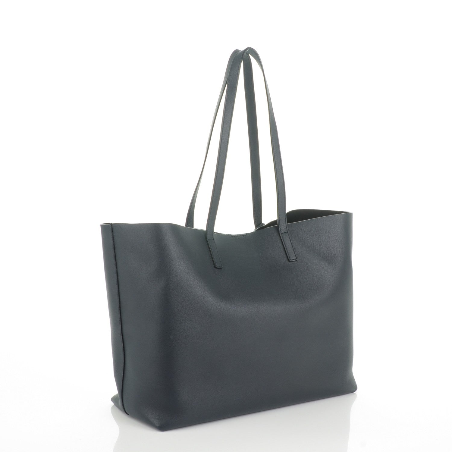 Saint Laurent Calfskin Large Shopping Tote Navy Blue 3 of 8