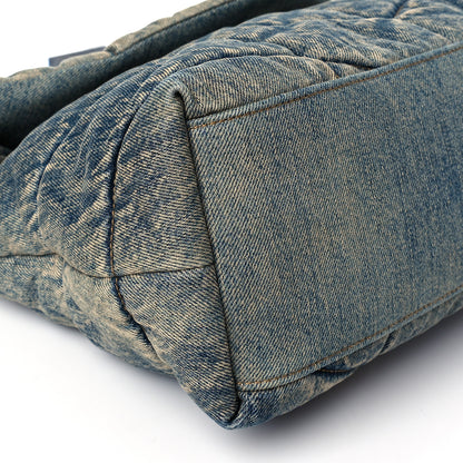 Saint Laurent Denim Quilted Medium Loulou Puffer Monogram Chain Satchel Blue Black 9 of 10