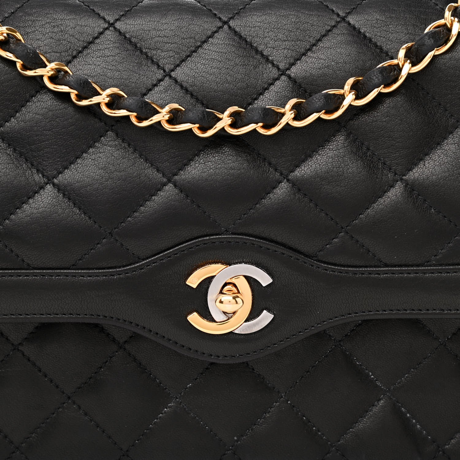 Chanel Lambskin Quilted Medium Double Flap Bag Black 11 of 14