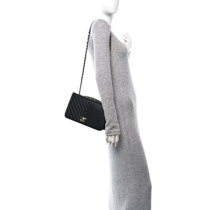 Chanel Calfskin Studded Chevron Quilted Flap Black 2 of 12