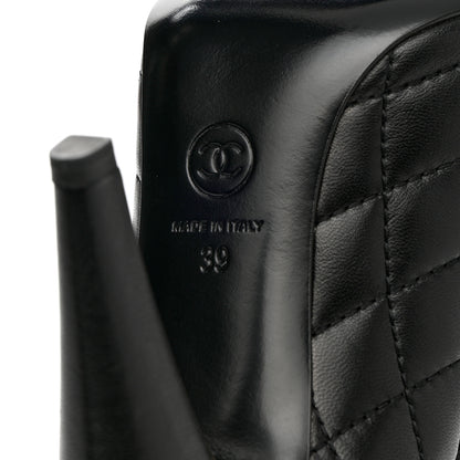 Chanel Lambskin Quilted Cap Toe Pumps 39 Black 8 of 11