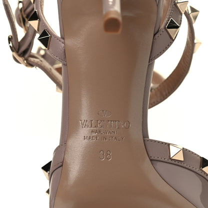 Valentino Garavani Patent Nappa Rockstud Ankle Strap 65mm Pumps 38 Poudre 7 of 7