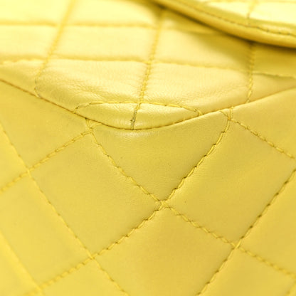 Chanel Lambskin Quilted Jumbo Single Flap Yellow 9 of 15