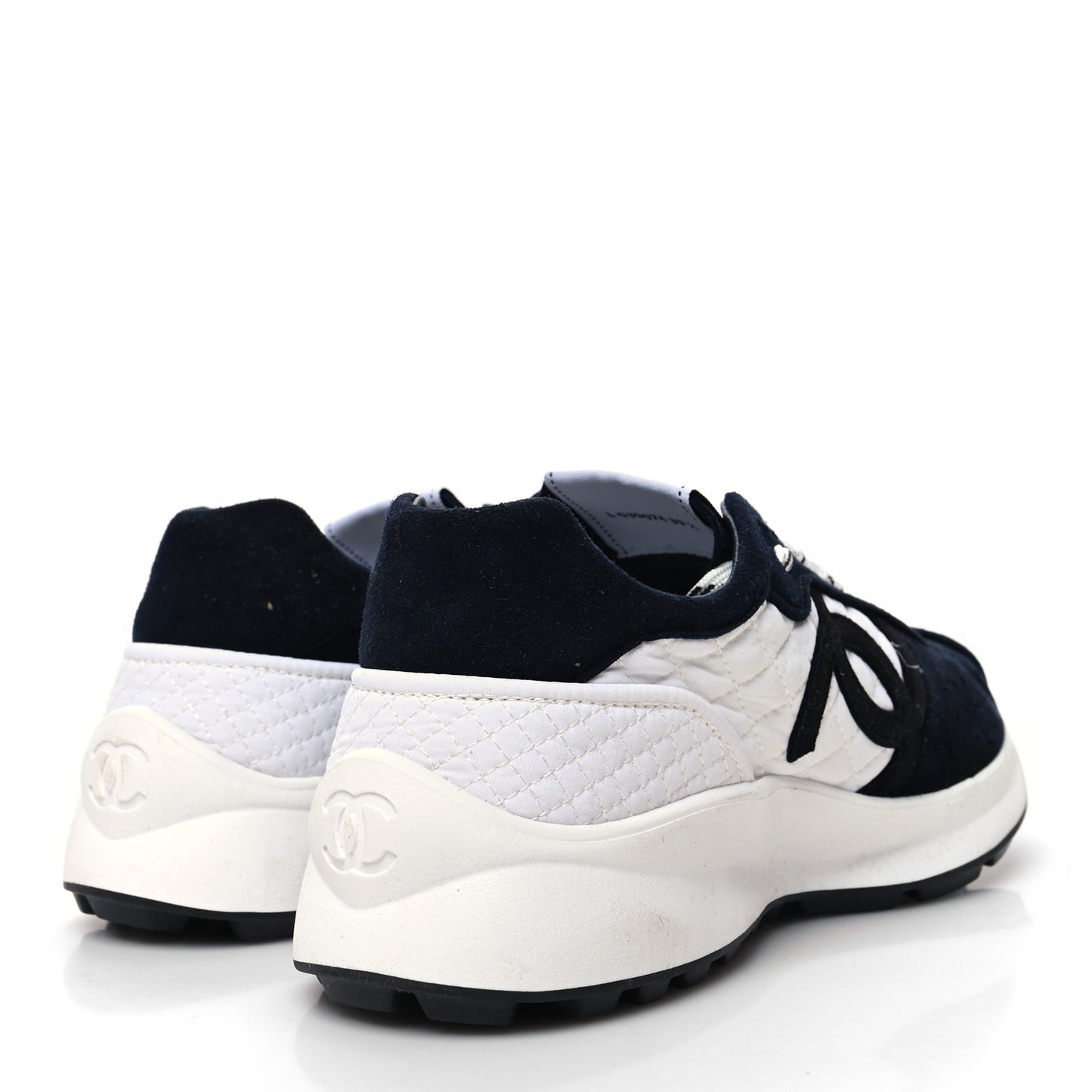 Fabric Suede Kidskin CC Sneakers 39.5 Navy White