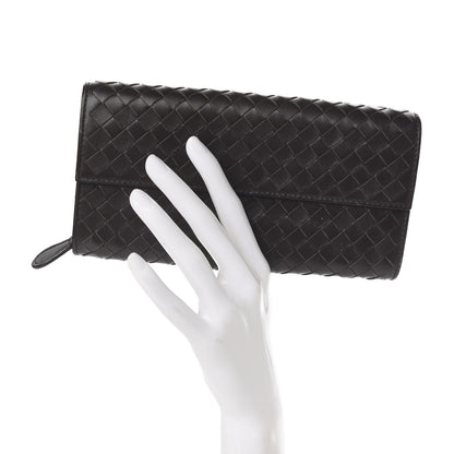 Bottega Veneta Nappa Intrecciato Continental Flap Wallet Ebano 2 of 8